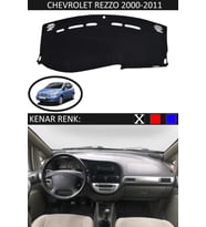 Chevrolet Rezzo 2000-2011 İçin Uygun Torpido Koruma Halısı Siyah Kenar Renk Siyah