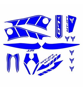 Yamaha Mt07 2014 - 2017 Uyumlu Mavi Sticker Set