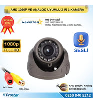 Mikrofonlu AHD 1080P ve Analog Pal Dönüşümlü Gece Görüşlü Mini Metal Dome Araç Kamerası