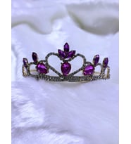 Prenses Tacı Gold Pembe Taşlı