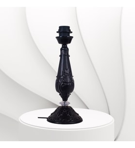 Siyah Metal Abajur Ayağı Klasik Model Desenli Şık Tasarım AYK00245