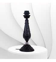 Siyah Metal Abajur Ayağı Klasik Model Desenli Şık Tasarım AYK00245