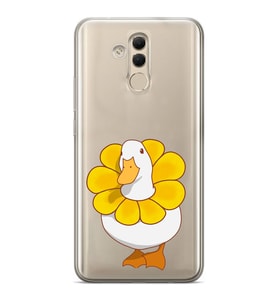 Huawei Mate 20 Lite Uyumlu Tatlı Ördek Desenli Şeffaf Telefon Kılıfı