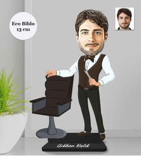 Kişiye Özel Berber Erkek Ahşap Eco Biblo -5