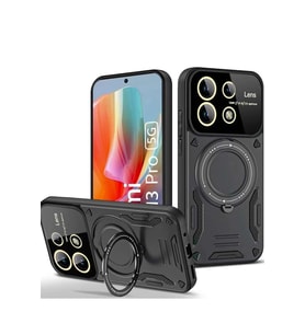 Redmi Note 13 Pro 5G Kılıf Joy Lens Standlı Kapak - Siyah