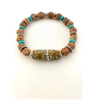 Rudraksha, Turkuaz, Nepal Doğal Taş Bileklik