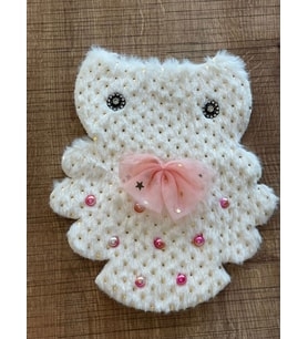 20X17 CM PELUŞ BONCUKLU TÜL FİYONKLU APLİKE ARMA YAMA DİKİŞ AKSESUARI
