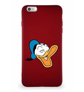 Apple iPhone 6 Plus Soft Premier Kapak Donald Duck-E Tasarımlı Silikon Kılıf - Mürdüm (Şeffaf)