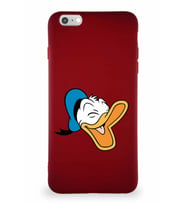 Apple iPhone 6 Plus Soft Premier Kapak Donald Duck-E Tasarımlı Silikon Kılıf - Mürdüm (Şeffaf)