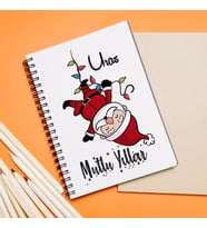 Mutlu Yıllar & Merry Christmas & Yılbaşı & Noel Baba Tasarımlı Defter Kişiye Özel