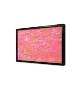 Pembe Soyut Çerçeveli Mdf Tablo