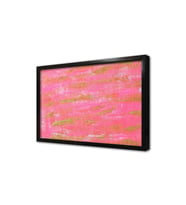 Pembe Soyut Çerçeveli Mdf Tablo