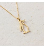 Kişiye Özel Penguen Model Kolye 925K Gümüş (Gold)