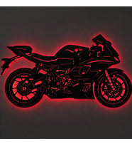 Lucenda Led Işıklı Motor Dekoratif Tablo Modern Spor Motosiklet Duvar Dekoru Gece Lambası
