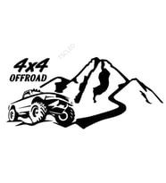 4X4 Off Road Araba Stıcker Dağ ve Araba