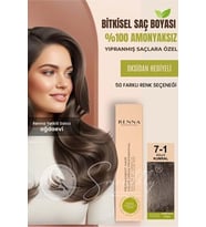 Renna AMONYAKSIZ Bitkisel Yıpranmış Saçlar İçin Saç Boyası 7-1 KÜLLÜ KUMRAL 60ml