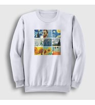 Presmono Unisex Beyaz Art Painter Vincent Van Gogh Sweatshirt 303061tt