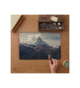 Karlı Dağ - Çam Ağaçları - Manzara Tasarımı 240 parça Ahşap Puzzle Ahşap Kutuda MP06814