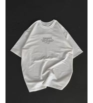 Unisex Bisiklet Yaka Baskılı Oversize T-Shirt - Beyaz