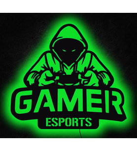 Kişiselleştirilebilir Gamer Oyuncu Tasarımlı Led Mdf Duvar Tablosu, 6mm Ahşap Duvar Dekoru