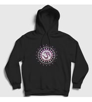 Presmono Unisex Beyaz Om Sembol Meditasyon Hediye Yoga Kapüşonlu Sweatshirt 512979tt (Siyah)