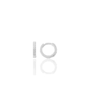 Gümüş rodyumlu zirkon taşlı 9 mm halka küpe Tragus Piercing Helix Kıkırdak Küpesi