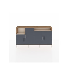 Arges Konsol 5 Raflı 4 Kapaklı 176x30x99 Çam-Antrasit/Aytaşı
