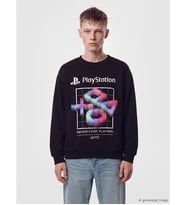 LCW Kids Siyah Bisiklet Yaka Playstation Lisanslı Erkek Çocuk Sweatshirt