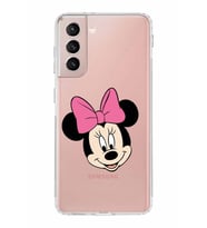 Samsung Galaxy S21  Kamera Korumalı Kapak Minnie Mouse Tasarımlı  Şeffaf  Kılıf