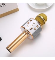 Bluetooth Karaoke Mikrofon Ws-858 Taşınabilir Kablosuz Hoparlörlü Karaoke Mikrofonu Çocuk Ve Yetişkin Uyumlu Dj Party Sarı