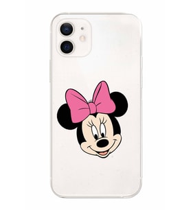 Apple iPhone 12 Mini Uyumlu Kamera Korumalı Tıpalı Kapak Minnie Mouse TasarımlıŞeffaf Kılıf