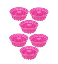 Renkli Silikon 6'lı Kek Ve Muffin Kalıbı