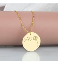 Kişiye Özel 925 Ayar Gümüş Karahindiba Kolye (Gold)