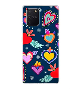 PrintiFy Samsung Galaxy S10 Lite ile Uyumlu 1mm Slim Fit Retro Colors 3 Baskılı Şeffaf  Kılıf