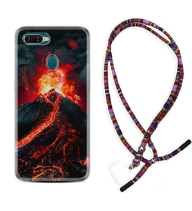 Oppo A5S A15 A16 A54 A55 A73 A74 Kılıf Boyun Asklı Rasta Silikon Yanardağ 1611