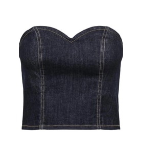 ONLTIKI S/L DNM RINSE CORSET TOP GUA (Koyu Mavi)