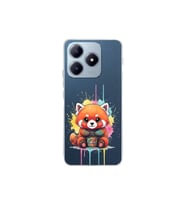 Realme C63 ile Uyumlu Splash Tilki Tasarımlı Şeffaf Silikon Kılıf