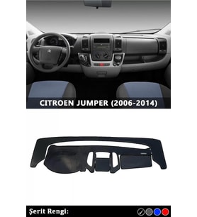 Cıtroen Jumper (2006-2014) Uyumlu 3d Torpido Kılıfı Panel Koruyucu Göğüs Kaplama - Siyah Şerit
