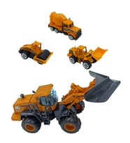 Metal İş Makinaları Seti 4 Araçlı 1 Adet Büyük Boy Kar Küreme ve 3 Adet Mini İş Makinaları Seti