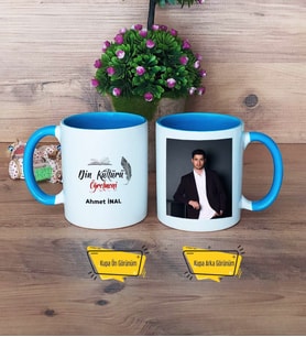 Din Kültürü Öğretmeni Kupa Bardak Mavi Fotoğraflı Öğretmenler Günü Hediyesi
