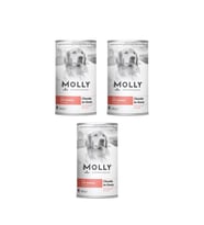 Molly Konserve Yetişkin Köpek Soslu Somonlu 400 Gr (3 Adet) (Beyaz)