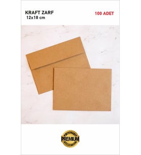 Davetiye Zarfı Kraft Zarf 100 Adet 12x18cm Buklet Zarf