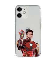 Iphone 12 Uyumlu Iron Man Desenli Şeffaf Telefon Kılıfı