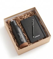 Kişiye Özel Doğal Görünümlü Taban Detaylı Termos - 540mL & Defter & Touchpen Hediye Seti
