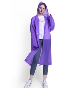 Hayal Sepeti Eva Unisex Yağmurluk çıtçıt düğmeli - Mor Renk