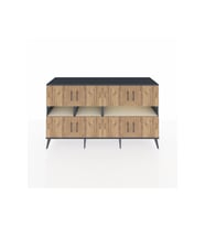 Kronos Konsol 8 Raflı 8 Kapaklı 176x59x99 Antrasit-Çam/Aytaşı