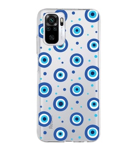 PrintiFy Xiaomi Redmi Note 10 ile Uyumlu 1mm Slim Fit Nazar Boncuğu 1 Baskılı Şeffaf  Kılıf