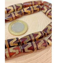 Çift Kaplan Dişi Tibet Akik Taşı Silindir Kesim 10x30mm/adet (45808-1)