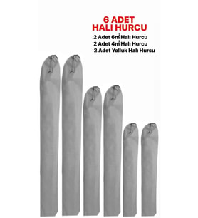 6 Adet Halı Hurcu, Turin Home Halı Kılıfı, Halı Ambalajı, Halı Hurcu Tela Kumaş Bağcıklı Çek Bağla
