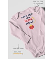 Annem süper ama teyzem bi tane Uzun Kollu Çıtçıtlı Bebek Body